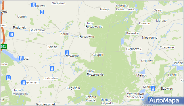 mapa Gołąbki gmina Rogowo, Gołąbki gmina Rogowo na mapie Targeo