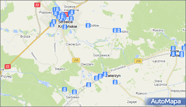 mapa Golczewice, Golczewice na mapie Targeo