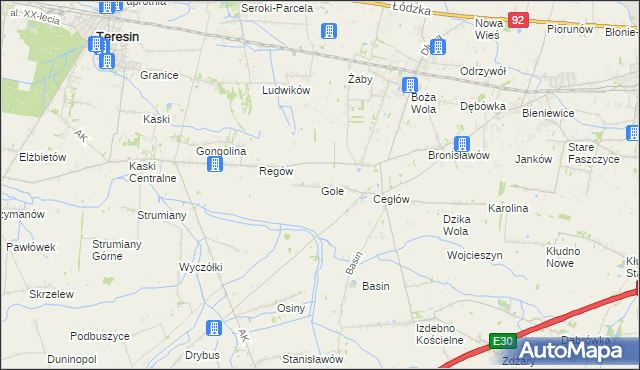 mapa Gole gmina Baranów, Gole gmina Baranów na mapie Targeo