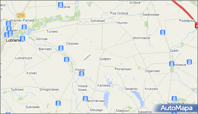 mapa Gołębin, Gołębin na mapie Targeo