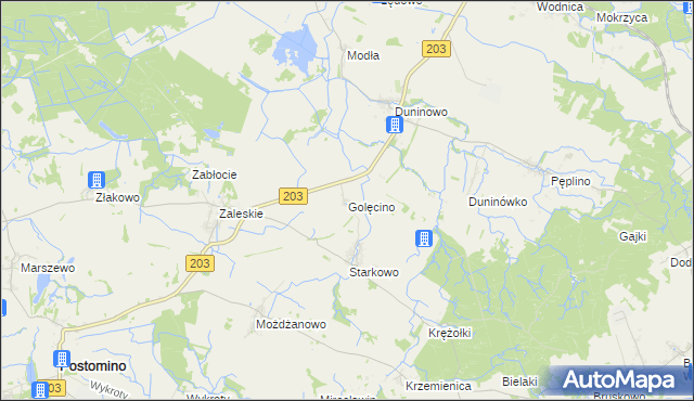 mapa Golęcino, Golęcino na mapie Targeo