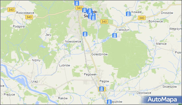 mapa Golędzinów, Golędzinów na mapie Targeo