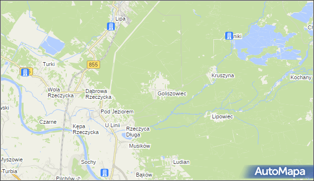 mapa Goliszowiec, Goliszowiec na mapie Targeo