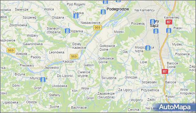 mapa Gołkowice Górne, Gołkowice Górne na mapie Targeo