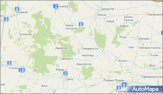 mapa Gołowierzchy, Gołowierzchy na mapie Targeo