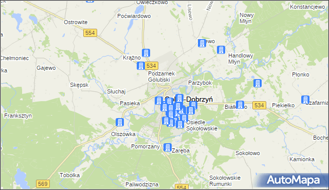 mapa Golub-Dobrzyń, Golub-Dobrzyń na mapie Targeo