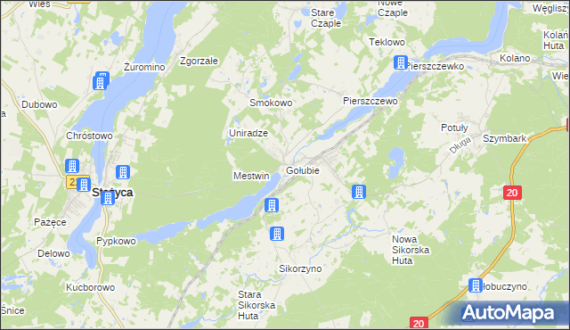 mapa Gołubie, Gołubie na mapie Targeo