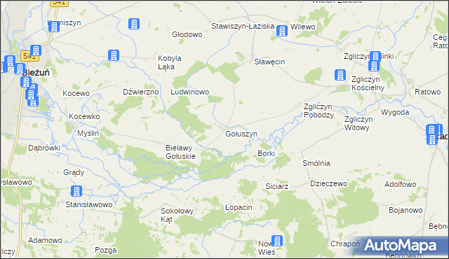 mapa Gołuszyn, Gołuszyn na mapie Targeo