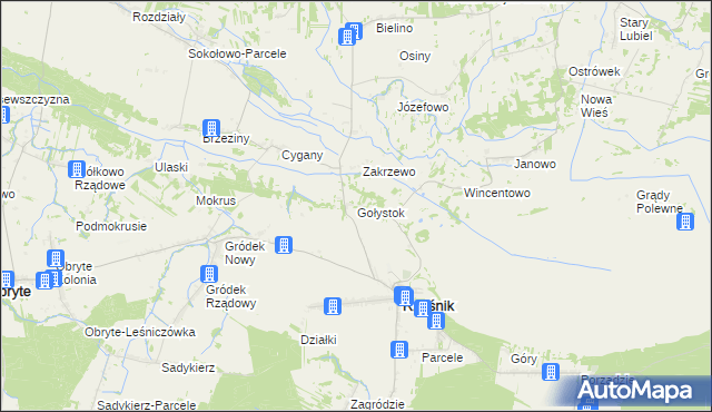 mapa Gołystok, Gołystok na mapie Targeo