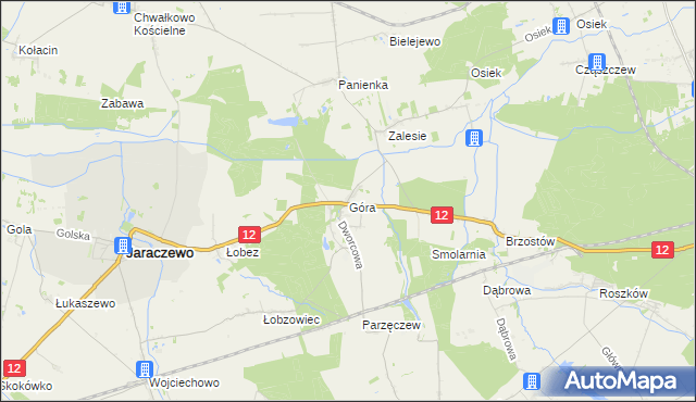 mapa Góra gmina Jaraczewo, Góra gmina Jaraczewo na mapie Targeo