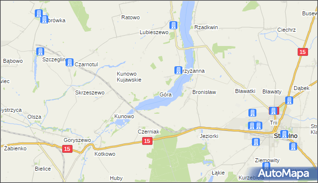 mapa Góra gmina Mogilno, Góra gmina Mogilno na mapie Targeo