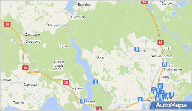 mapa Góra gmina Orzysz, Góra gmina Orzysz na mapie Targeo