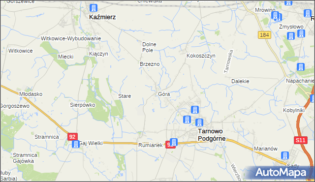 mapa Góra gmina Tarnowo Podgórne, Góra gmina Tarnowo Podgórne na mapie Targeo