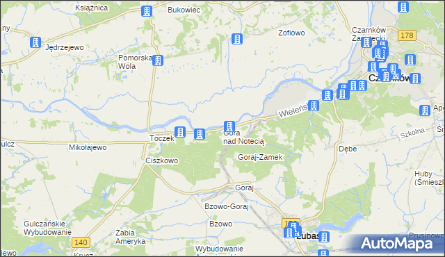 mapa Góra nad Notecią, Góra nad Notecią na mapie Targeo