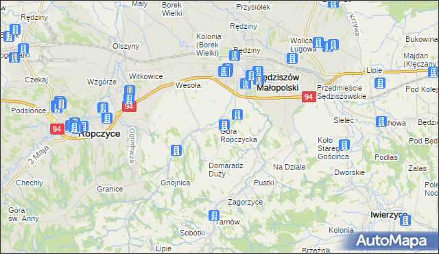 mapa Góra Ropczycka, Góra Ropczycka na mapie Targeo
