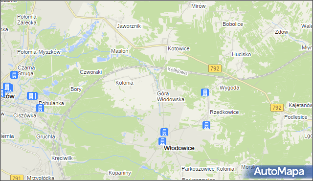 mapa Góra Włodowska, Góra Włodowska na mapie Targeo