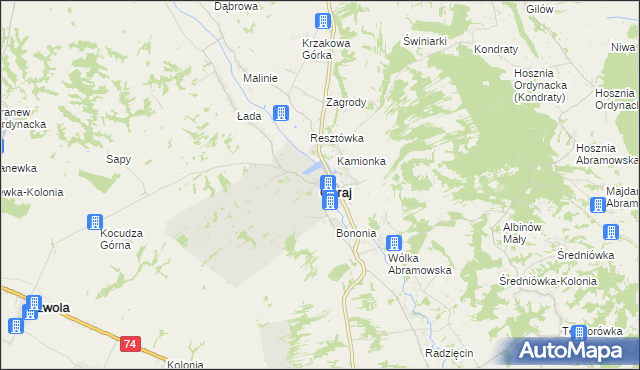 mapa Goraj powiat biłgorajski, Goraj powiat biłgorajski na mapie Targeo