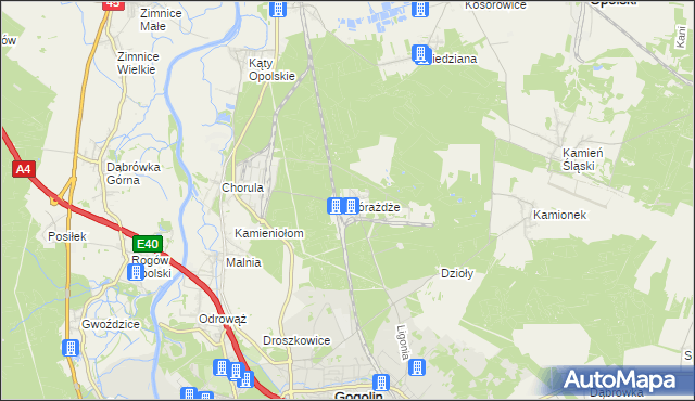 mapa Górażdże, Górażdże na mapie Targeo