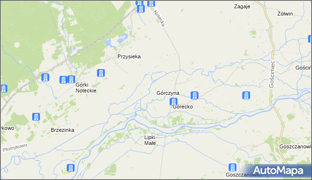 mapa Górczyna gmina Zwierzyn, Górczyna gmina Zwierzyn na mapie Targeo