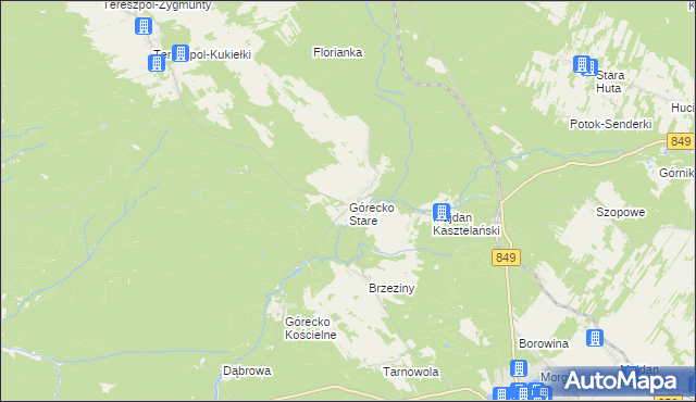 mapa Górecko Stare, Górecko Stare na mapie Targeo