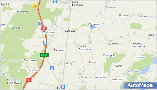 mapa Górka Duchowna, Górka Duchowna na mapie Targeo