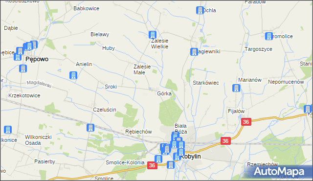 mapa Górka gmina Kobylin, Górka gmina Kobylin na mapie Targeo