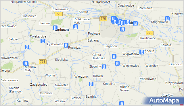 mapa Górka Jaklińska, Górka Jaklińska na mapie Targeo