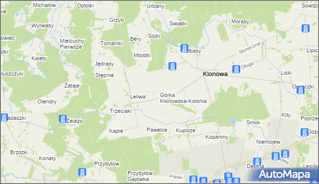 mapa Górka Klonowska-Kolonia, Górka Klonowska-Kolonia na mapie Targeo