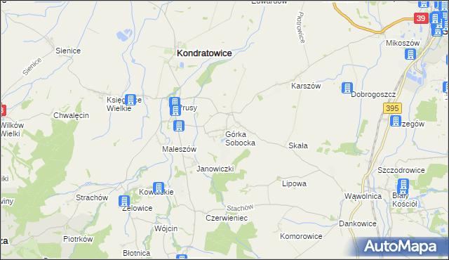 mapa Górka Sobocka, Górka Sobocka na mapie Targeo