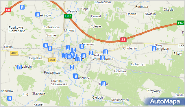 mapa Górka Wieruszowska, Górka Wieruszowska na mapie Targeo