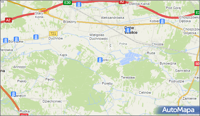 mapa Górki gmina Dębe Wielkie, Górki gmina Dębe Wielkie na mapie Targeo