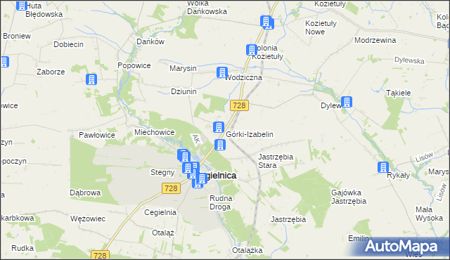 mapa Górki-Izabelin, Górki-Izabelin na mapie Targeo