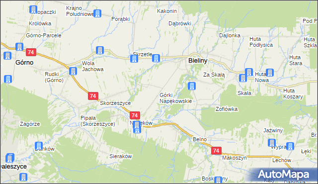 mapa Górki Napękowskie, Górki Napękowskie na mapie Targeo