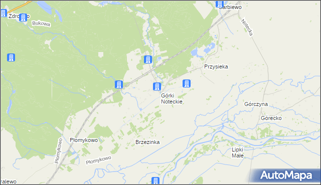 mapa Górki Noteckie, Górki Noteckie na mapie Targeo