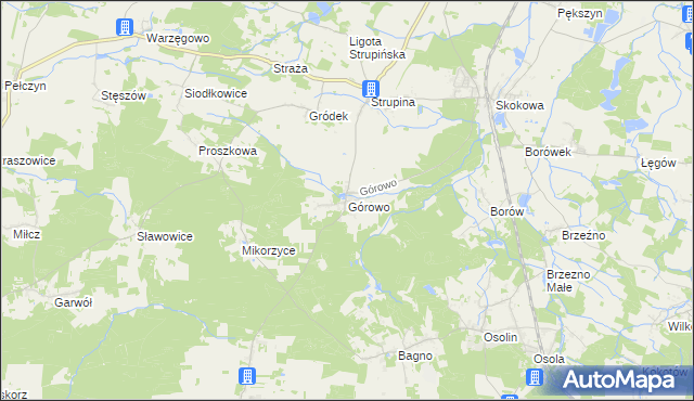 mapa Górowo gmina Prusice, Górowo gmina Prusice na mapie Targeo