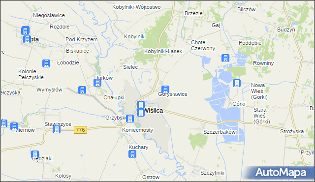 mapa Gorysławice, Gorysławice na mapie Targeo