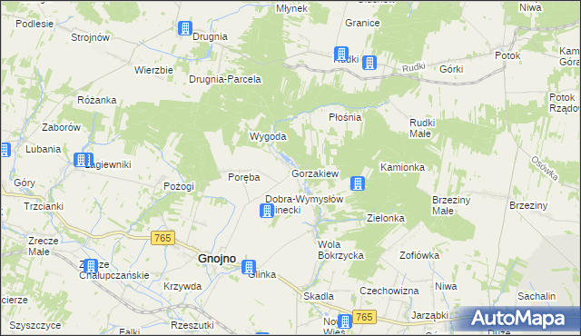 mapa Gorzakiew, Gorzakiew na mapie Targeo