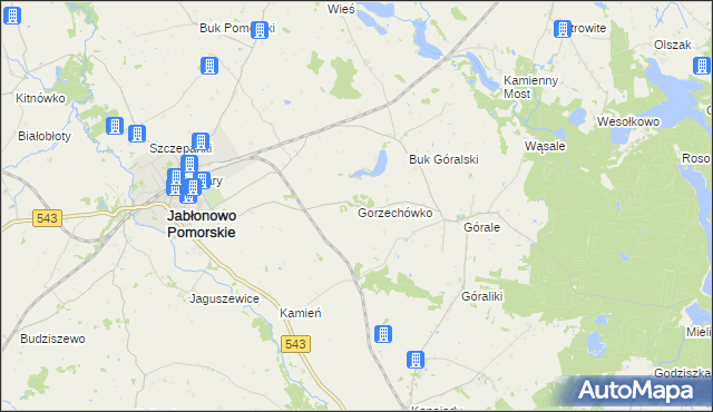 mapa Gorzechówko, Gorzechówko na mapie Targeo