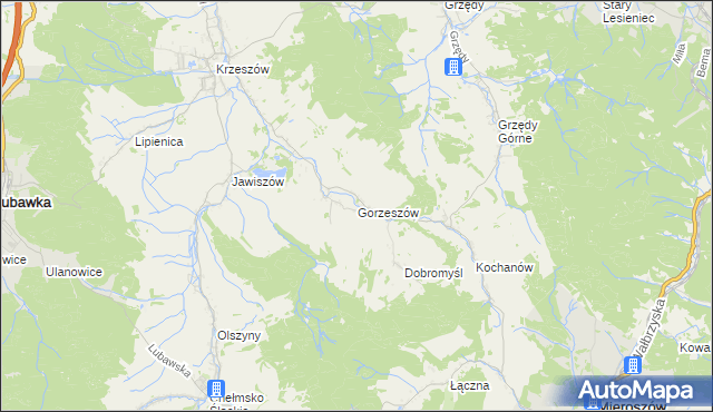 mapa Gorzeszów, Gorzeszów na mapie Targeo