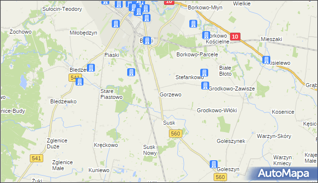 mapa Gorzewo gmina Sierpc, Gorzewo gmina Sierpc na mapie Targeo