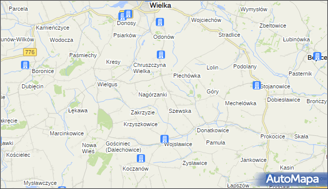 mapa Gorzków gmina Kazimierza Wielka, Gorzków gmina Kazimierza Wielka na mapie Targeo