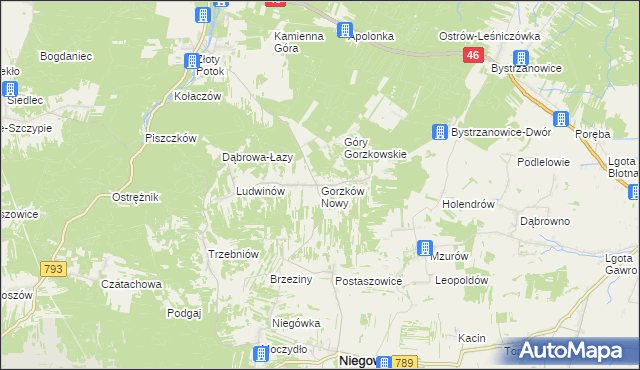 mapa Gorzków Nowy, Gorzków Nowy na mapie Targeo