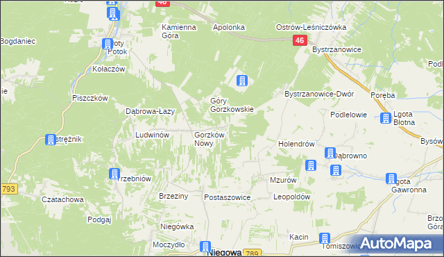 mapa Gorzków Stary, Gorzków Stary na mapie Targeo