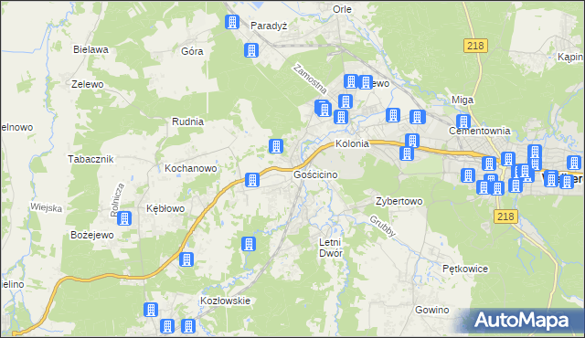 mapa Gościcino, Gościcino na mapie Targeo