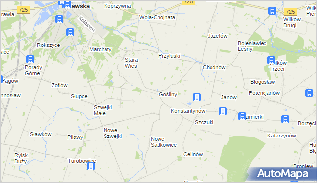 mapa Gośliny, Gośliny na mapie Targeo