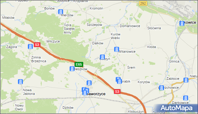 mapa Gostyń gmina Gaworzyce, Gostyń gmina Gaworzyce na mapie Targeo