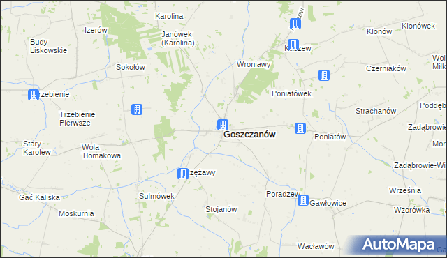 mapa Goszczanów, Goszczanów na mapie Targeo