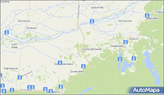 mapa Goszczanowiec, Goszczanowiec na mapie Targeo