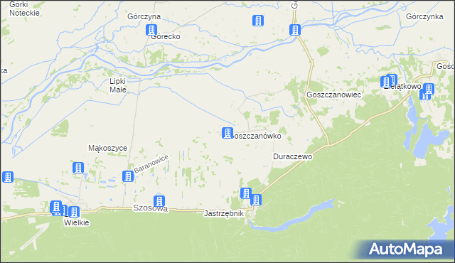 mapa Goszczanówko, Goszczanówko na mapie Targeo