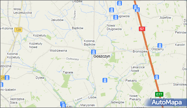 mapa Goszczyn powiat grójecki, Goszczyn powiat grójecki na mapie Targeo